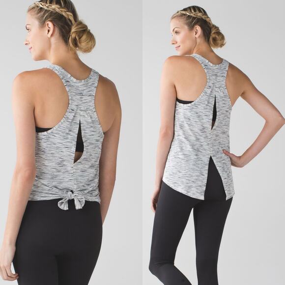 Lululemon Women's Tiger Space Dye Black White Salute the Sun Tank Top Size 4 - Picture 2 of 11